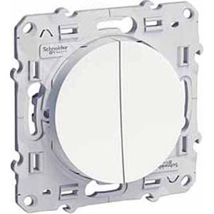Odace Белый Выключатель 2-клавишный 10А | S52R211 | Schneider Electric - фото 3