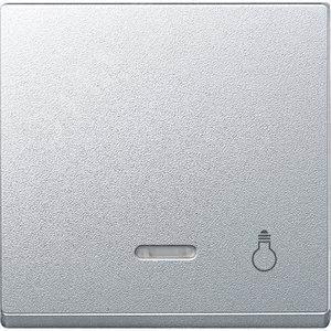 Клавиша с окошком для светоиндикатора СВЕТ алюминий 2