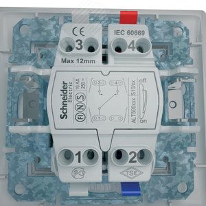 Sedna Переключатель одноклавишный в рамку алюминий схема 6 (SDN0400160) - Schneider Electric