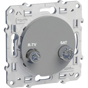 ODACE Розетка телевизионная R-TV/SAT алюминий - фото 4