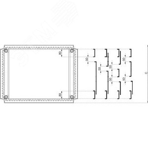 Плата кабельного ввода 2 модуля SF 400x500 6