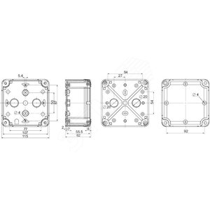 ПЛАСТ.КОРОБКА PK-UL IP66 116x116x62 | NSYTBP11116 | Schneider Electric - Schneider Electric