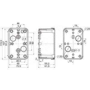 Коробка пластиковая 116x74x62 с ABS - Schneider Electric