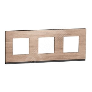 Рамка UNICA PURE трехпостовая горизонтальная дуб/антрацит (NU600684) - Schneider Electric