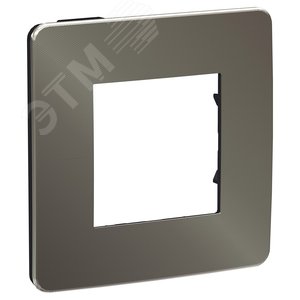 Рамка UNICA STUDIO однопостовая никель/антрацит (NU280253)