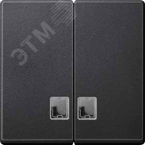 Антрацит Две клавиши с окошком.для световой индикации Merten SM | MTN437514 | Schneider Electric - фото 6