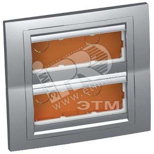 Коробка скрытого монтажа 2x3 горизонтальная рамка металл (ALB46476) - Schneider Electric