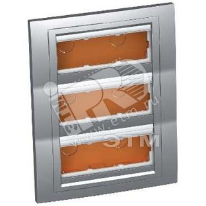 Коробка скрытого монтажа 3x3 горизонтальная рамка металл (ALB46479) - Schneider Electric
