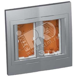 Коробка скрытого монтажа 2x2 вертикальная рамка металл (ALB46464) - Schneider Electric