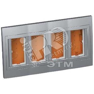 Коробка скрытого монтажа 4x2 вертикальная рамка металл - Schneider Electric