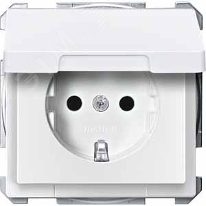 Розетка с заземлением Schuko 2P+E 16а 250В с крышкой (MTN2310-4019) 4