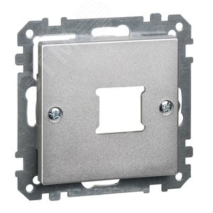 Центральная плата для розетки RJ11/RJ45 1 пост алюминий - фото 2