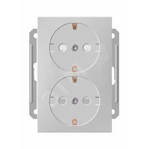 W59 Розетка двойная скрытая с заземлением без рамки черный бархат - Schneider Electric