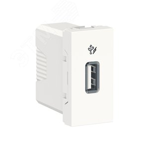 Розетка UNICA MODULAR USB 5 В / 1000 мА 1 модуль белый (NU342818) - Schneider Electric