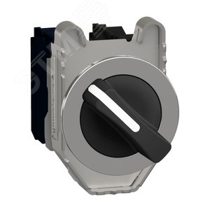 Переключатель 22мм, 2 позиции, заподлицо, 1НО, 1НЗ, металл (XB4FD25)