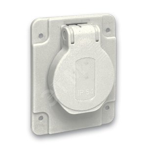 Розетка силовая 10/16A 65х85мм IP54 винты сбоку серая (PKS62G) - Schneider Electric