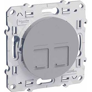 ODACE Розетка компьютерная 2хRJ45 категория 5 алюминий - фото 5