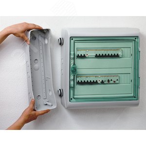 Щит распределительный навесной ЩРн-П-36 (2х18) IP65 пластиковый прозрачная дверь белый Kaedra 3