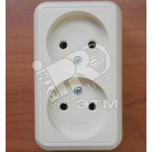 ПРИМА Розетка х2 нар. б/з изол/пл 16А 250В беж - Schneider Electric