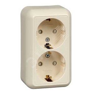 ПРИМА Розетка х2 нар. с/з изол/пл 16А 250В беж - Schneider Electric
