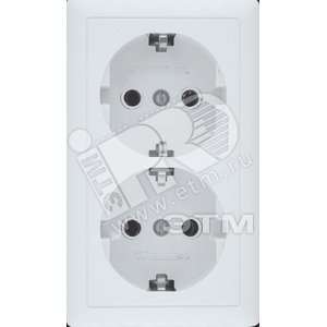 ХИТ Розетка х2 нар.с/з ИЗ.ПЛ БЕЛ. - Schneider Electric
