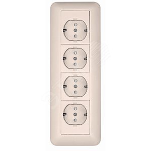 ПРИМА Розетка 4 поста наружная с заземлением бежевая монтажная пластина - Schneider Electric