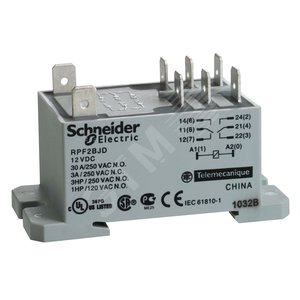 РЕЛЕ 2 ПЕРЕКИДНЫХ КОНТ 12В ПОСТ ТОКА | RPF2BJD | Schneider Electric - Schneider Electric