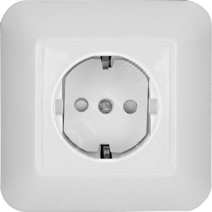 ПРИМА Розетка скрытая с заземлением 250В 16А со шторками белая