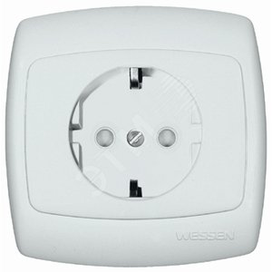 РОНДО Розетка скрытая с заземлением 250В 16А со шторками белая - Schneider Electric