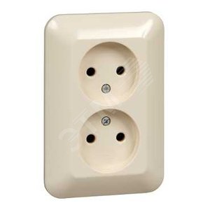 ПРИМА Розетка х2 скр. б/з 16А 250В беж