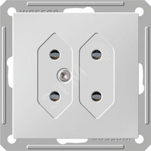 Wessen 59 Белый Розетка 2-ая б/з для узких вилок 6А | RS6-253-1-86 | Schneider Electric - Schneider Electric