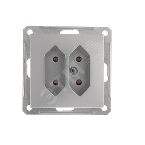 Wessen 59 Матовый хром Розетка 2-ая б/з для узких вилок 6А | RS6-253-5-86 | Schneider Electric - Schneider Electric