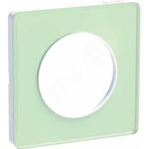 Рамка ODACE 1 пост зеленый лед/белая - Schneider Electric