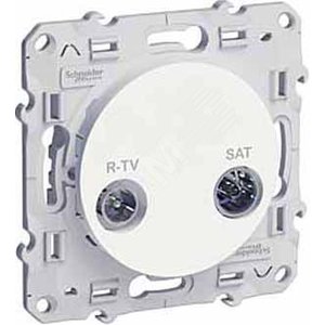 ODACE Розетка телевизионная R-TV/SAT проходная белый - Schneider Electric