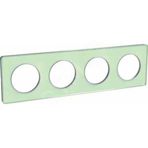 Рамка ODACE 4 поста зеленый лед/алюминий (S53P808S) - Schneider Electric