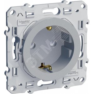 Odace Алюминий Розетка с/з со шторками | S53R037 | Schneider Electric - Schneider Electric