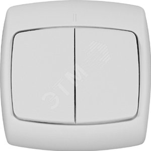 РОНДО Выключатель двухклавишный скрытый 250В 6А белый - Schneider Electric