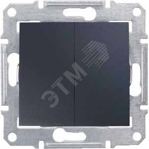 Sedna Выключатель двухклавишный в рамку графит сх.5 (SDN0300170) - Schneider Electric