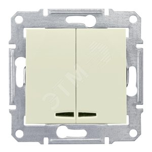 Sedna Выключатель двухклавишный с подсветкой в рамку бежевый (SDN0300347) - Schneider Electric