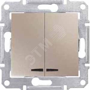 Sedna Титан Выключатель 2-клавишный с подсветкой 10А (сх 5) | SDN0300368 | Schneider Electric - Schneider Electric