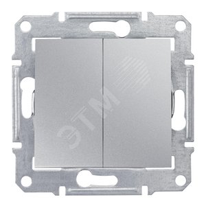 Sedna Алюминий Переключатель 2-клавишный 10А (сх.6+6) | SDN0600160 | Schneider Electric - Schneider Electric