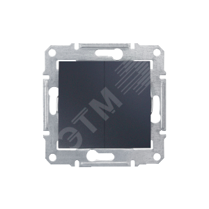 Sedna Переключатель двухклавишный в рамку графит схема 6+6 (SDN0600170) - Schneider Electric