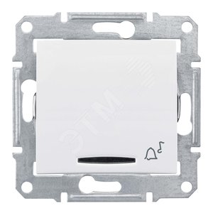 Sedna Выключатель кнопочный с символом ЗВОНОК с подсветкой белый - Schneider Electric