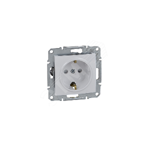 Sedna Розетка с заземлением со шторками в рамку белая