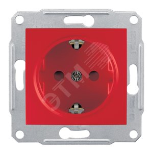 Sedna Красная Розетка с/з с защитными шторками спец. | SDN3000341 | Schneider Electric - Schneider Electric