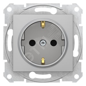 SEDNA РОЗЕТКА 16А c з/к, со шторками, быстрозажимные клеммы, АЛЮМИНИЕВАЯ (SDN3001760)