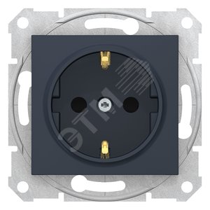 SEDNA РОЗЕТКА 16А c з/к, со шторками, быстрозажимные клеммы, ГРАФИТ (SDN3001770)
