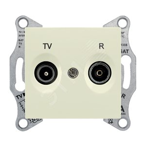 Sedna Розетка TV/R прох 4dB в рамку беж - Schneider Electric