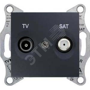 Sedna Розетка TV/SAT проходная графит (SDN3401270) - Schneider Electric