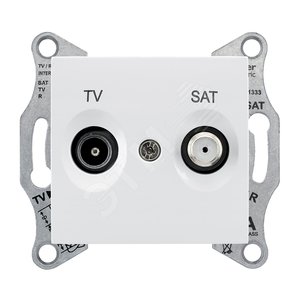 Sedna Розетка TV/SAT проходная 4dB в рамку белый - Schneider Electric